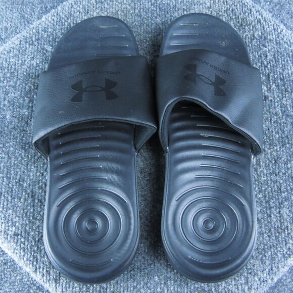 Under Armour Comfort Men Slide Sandals Size 8 Medium Black Synthetic Slip On - Picture 6 of 10